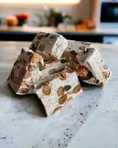Cubes de nougat royal artisanal aux amandes, noisettes et pistaches